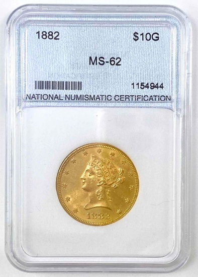 1882 Coronet Head US $10 Gold