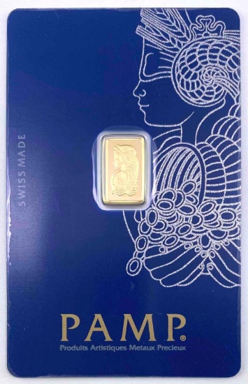 1 gram Pamp Suisse Lady Fortuna .9999 Fine Gold Bar