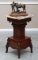 Extremely high quality antique Bronze Pedestal, circa 1890, on footed base.   Finely carved skirt, l