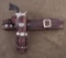 Fancy double loop Holster and matching Cartridge Belt, marked 