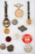 Group collection of 12 items to include:   A vintage leather Watch Fob 