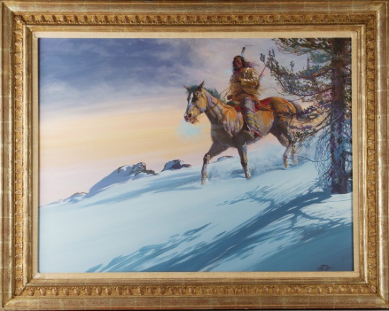 Framed Acrylic by noted artist Donald Putman, "1926-2007, AICA", signed lower right, titled "Snow Su