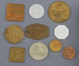 Group of 10 Tokens & Trade Tokens to include:  Buffalo Trade Check Token from Lee & Reynolds Cheyenn