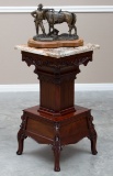 Extremely high quality antique Bronze Pedestal, circa 1890, on footed base.   Finely carved skirt, l