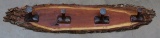 Bunk house style, mesquite, hanging Spur or Hat Rack, measuring 46