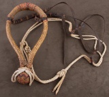 Very important and documented multicolored rawhide braided Bosal made by the Master, Luis B. Ortega.