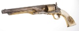 Factory engraved Colt, Model 1860, Army Revolver, 44 cal., SN 166216 with initial E below serial num
