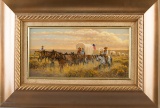 An original Oil on Board by noted Texas artist John French (1936), 8