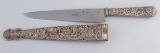 Fancy silver and gold plated Gaucho Side Knife, 8 1/2