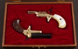 CASED SET OF BUTLER SINGLE SHOT DERRINGERS WITH CONSECUTIVE SERIAL NUMBERS.   310-SN B89401.   311-