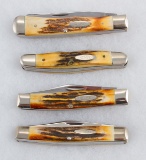 Group of four Case XX, double blade folding Knives in like new condition, knives measure 4 3/16