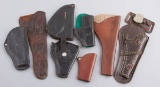 Group  of 7 Holsters and one Zipper case marked Browning (total of 8).  Various styles of holsters,