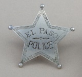5- point ball star Badge, El Paso Police.  Hallmark 