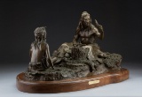 Original Bronze Sculpture by noted Texas artist Covelle Jones, (1936- Bremond, Texas).  Sculpture is