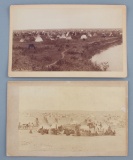 Two vintage Photographs of large Indian camps, one is photographer 