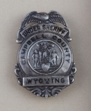 Under Sheriff Campbell Co. Wyoming Badge, eagle crest shield, 2 3/4
