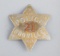 Ornate, six point star Badge, Police #21, Oroville, CAL., 3 1/2