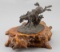 An original Bronze Western Sculpture by noted artist Bill Ploesser, '79, titled 