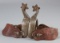 Pair of O. Crockett, inside marked, Spurs, very desirable, mounted with a pair of vintage two piece