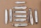 Collection of 10 mother of pearl ladies Knives, five of which have carved grips, most all have hallm