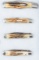 Collection of four Case Folding Pocket Knives in like new condition to include:  Cheetah, all with p