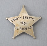 Deputy Sheriff, El Paso Co. Badge, five point ball star, 2 3/4