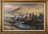 Hand signed and numbered Western Print by noted San Antonio, Texas artist Donald M. Yena, titled 