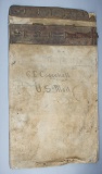 Scarce, early leather and canvas Mail Bag, marked C. E. Coggshall, U.S. Mail with locking leather &