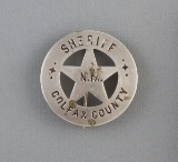 Sheriff, Colfax County, N.M., circle star Badge, pre-1900, measures 2 3/4