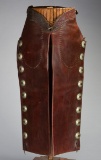 Fine pair of vintage bull hide, stove pipe Chaps with 16 raised 1 3/4