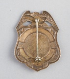 City Marshall Badge, shield shaped with Eagle crest, 2 1/2