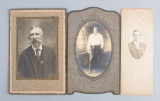 Collection of three vintage, self framed Photographs of Lawmen, each wearing Badges, one has a belt