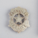 Knoxville Police Badge, star in shield, 3 1/8