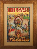 A fine condition, vintage, 101 RANCH WILD WEST Poster of the famous Four Chiefs.  Poster is mounted