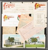 Three groups of Paper Artifacts and Postcards from the famous 101 Ranch to include;  Cancelled check