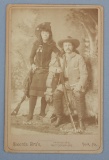 Early Cabinet Card of Pawnee Bill and May Lillie in their younger years.  Card is marked Swords Bro'