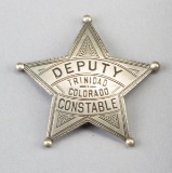 Deputy Constable, Trinidad, Colorado Badge, 5-point ball star, 2 3/4