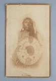 Vintage Cabinet Card of Comanche Warrior marked 