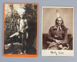 This  consists of two Cabinet Card Images.  (1)  Black Crow holding Revolver.  