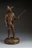 An original Bronze Sculpture by noted Texas artist Juan Dell (b. 1933).  Bronze is of Pancho Villa,