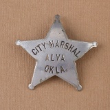 City Marshal, Alva Okla. Badge, 5-point ball star, 2 1/2