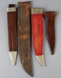 Group of four vintage leather Sheaths:  (1) 14 1/2