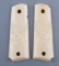Pair of Ivory Grips for a Model 1911,  both right and left grips have carved deer heads, excellent c