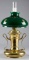 Unique antique brass Parlor Lamp, manufactured by Miller Bros., circa 1890s, with original green ena