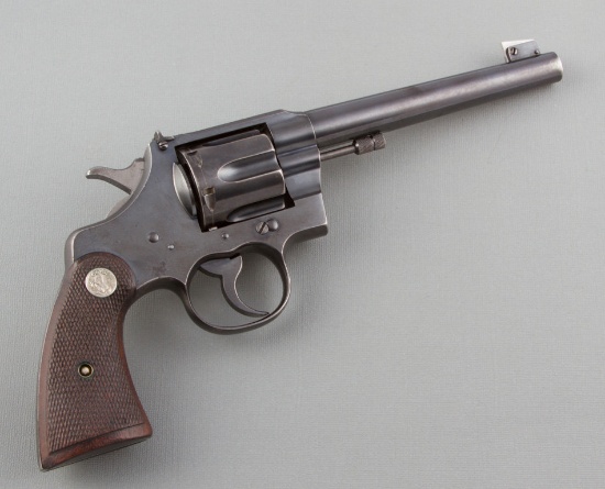 Colt, Officers Model, Double Action Revolver, .38 Caliber, SN 609577, 6" barrel, original blue finis