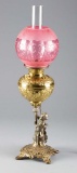 Bradley & Hubbard marked, brass Victorian Table Lamp, 24