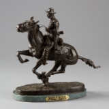 Desk Top, Bronze Sculpture, copy of a Frederic Remington piece, 13