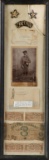 Framed Group of items from the J. W. Simmons Estate including his Captain Insignia, Cabinet Card of