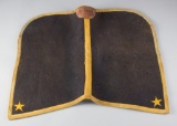 Early wool Cavalry Saddle Blanket with five point star corner, blue wool with gold piping, also from