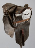 Fine example of a U.S. marked, Model 1847, Grimsely Dragoon Artillery Valise Saddle with leather car